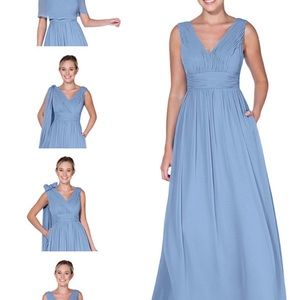 Azazie Steel Blue Chaney Bridesmaid dress